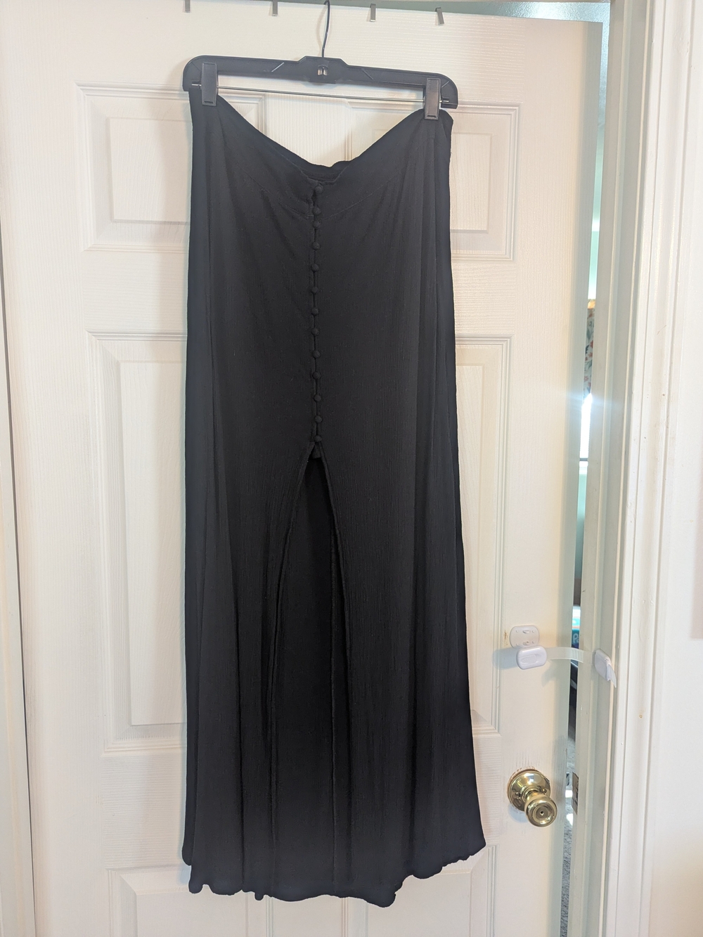 Express Maxi Skirt With Button Detail And Center Slit